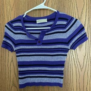 purple striped crop top